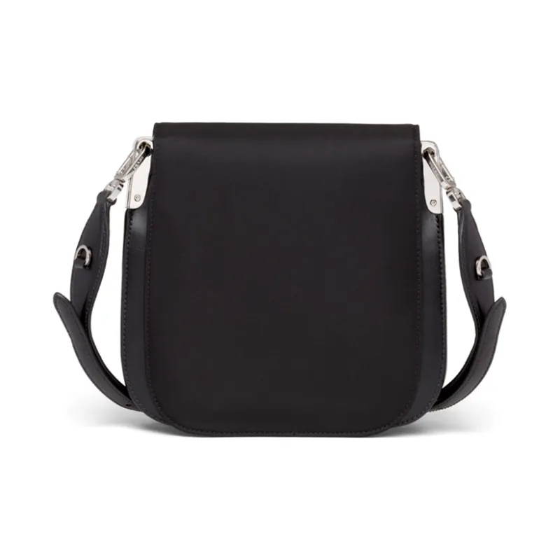 PRADA Nylon And Leather Shoulder Bag Women's Black-2