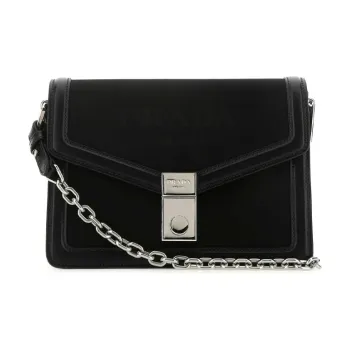 PRADA Logo Embossed Crossbody Bag Black