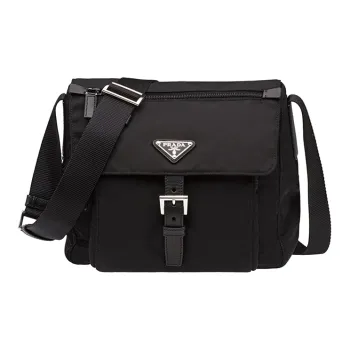 PRADA Nylon Messenger Bag Shoulder Bag Crossbody Bag Small Size Men's Black