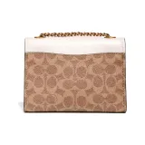 COACH Parker Canvas With Leather Crossbody Bag Shoulder Bag Women's White With Brown Monogram