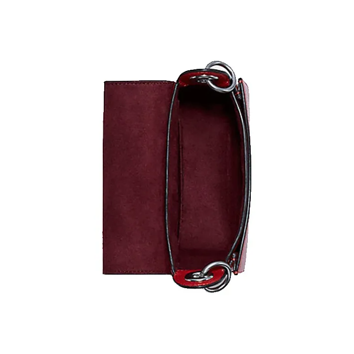 COACH Kleo Leather Saddle Bag, Portable Crossbody Bag, Shoulder Bag Women's Red-1