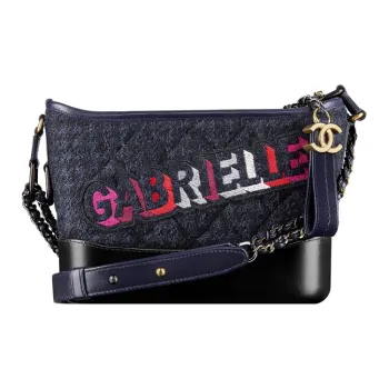 CHANEL Gabrielle Calfskin Handbag Shoulder Bag Crossbody Bag Small Size Women's Marine Blue