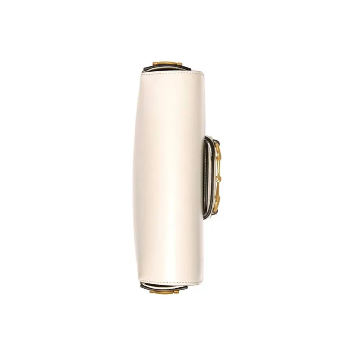 GUCCI Horsebit 1955 Leather Messenger Bag Saddle Bag Shoulder Bag Crossbody Bag Mini Women's White-5