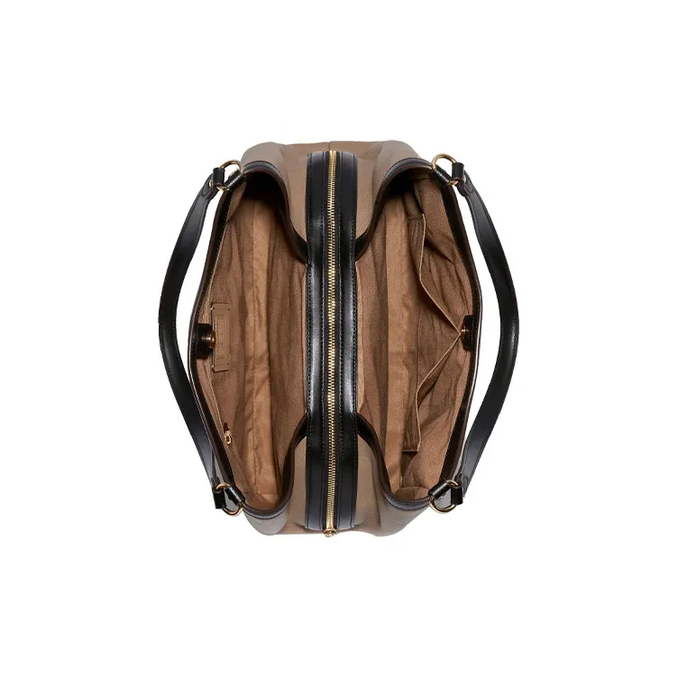 COACH Kristy Leather Bucket Bags Shoulder Bag Crossbody Bag Handbag Large Size Women's Khaki & White-2