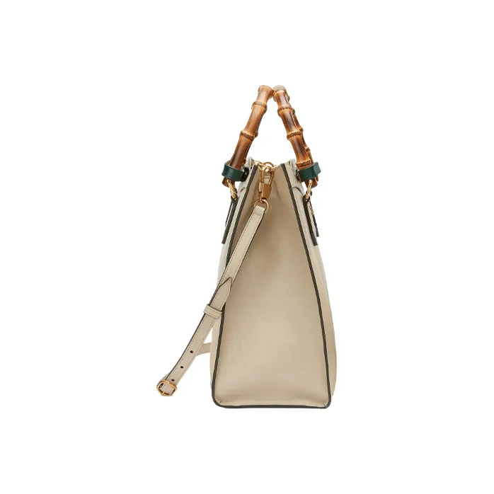 GUCCI Diana Leather Tote Bag Shoulder Bag Crossbody Bag Handbag Medium Size Unisex Greige-2