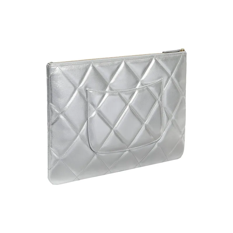 CHANEL 19Bag Lambskin Clutch Tubas Women's Rhodium Silver-1
