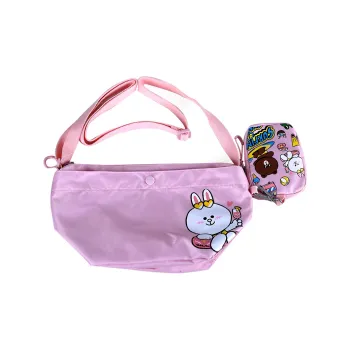 LiNing X LINE FRIENDS Summer Collaboration Collection Nylon Fabric Crossbody Bag Women's Pink