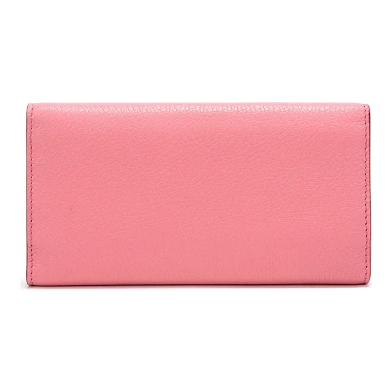 Burberry Leather Wallet Women's Bright Coral Pink-2