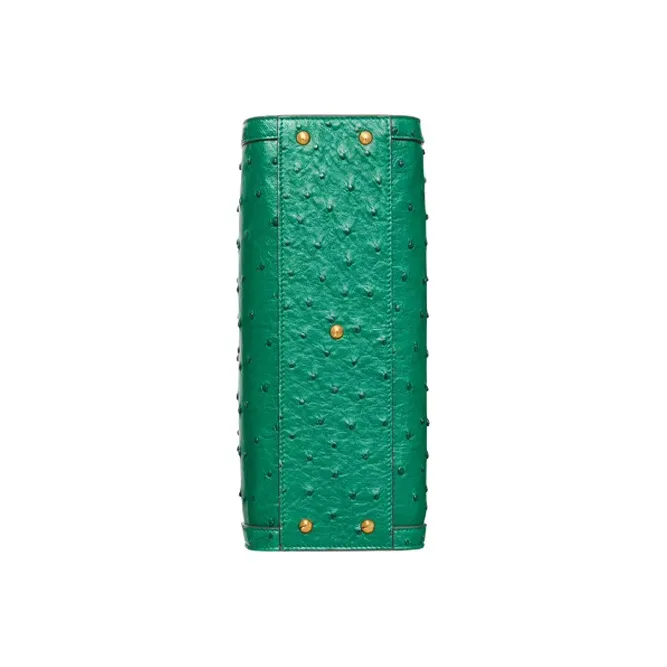 GUCCI Diana Ostrich Leather Shoulder Bag Crossbody Bag Handbag Small Size Women's Green-4