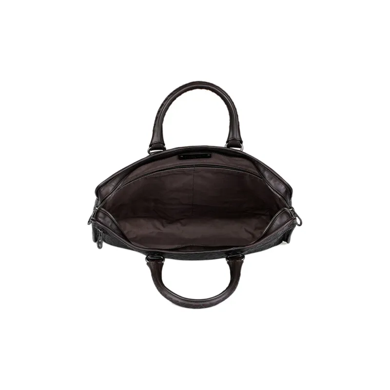 Bottega Veneta Sheepskin Briefcase Shoulder Bag Crossbody Bag Handbag Men's Brown-3