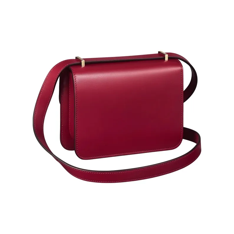 CARTIER Double C Cow Leather Nano Shoulder Bag, Crossbody Bag Women's Cherry Red-3