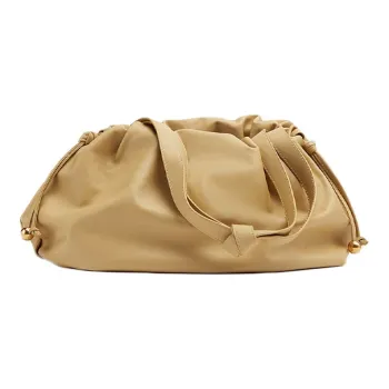 Bottega Veneta Nappa Leather Shoulder Backpack Hand Clutch Medium Size Women's Cassava