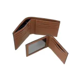 COACH Compact Leather Card Clip Wallets Men's Brown