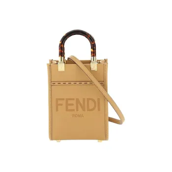 FENDI Sunshine Calfskin Tote Bag Shopping Bag Handbag Shoulder Bag Crossbody Bag Mini Women's Yellow