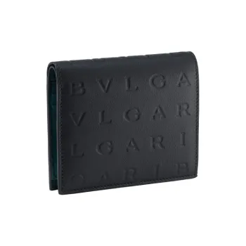 BVLGARI Bvlgari Logo Cow Leather Wallet Women's Black