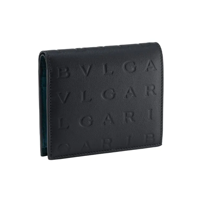 BVLGARI Bvlgari Logo Cow Leather Wallet Women's Black-0