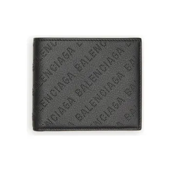 Balenciaga Cash Square Cow Leather Coin Purse Regular Men's Black