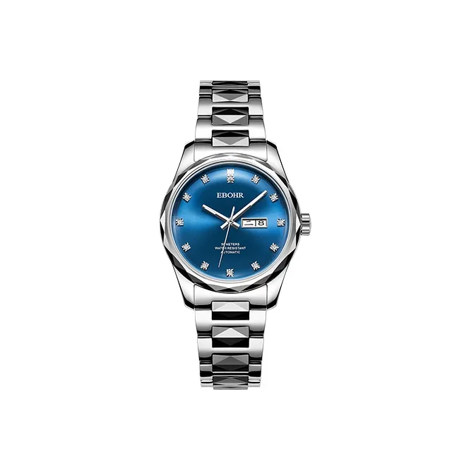 EBOHR Master Collection Mechanical Movement Tungsten Steel Strap Watch Women's Watch Blue Dial-0