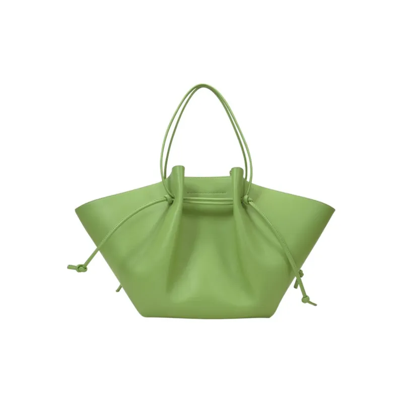 YUZEFI Leather Tote Handbag Women's Green-2
