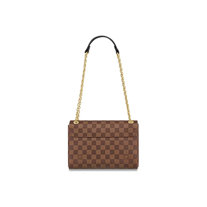 LOUIS VUITTON Vavin Coated Canvas With Grainy Calfskin Chain Bag Shoulder Bag Crossbody Bag Small Size Women's Brown-2