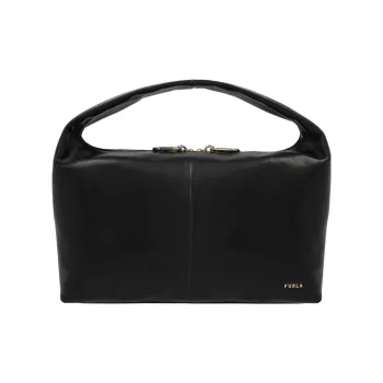 Furla Leather One Shoulder Handbag Women's Black
