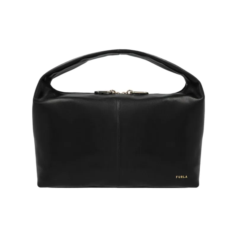 Furla Leather One Shoulder Handbag Women's Black-0