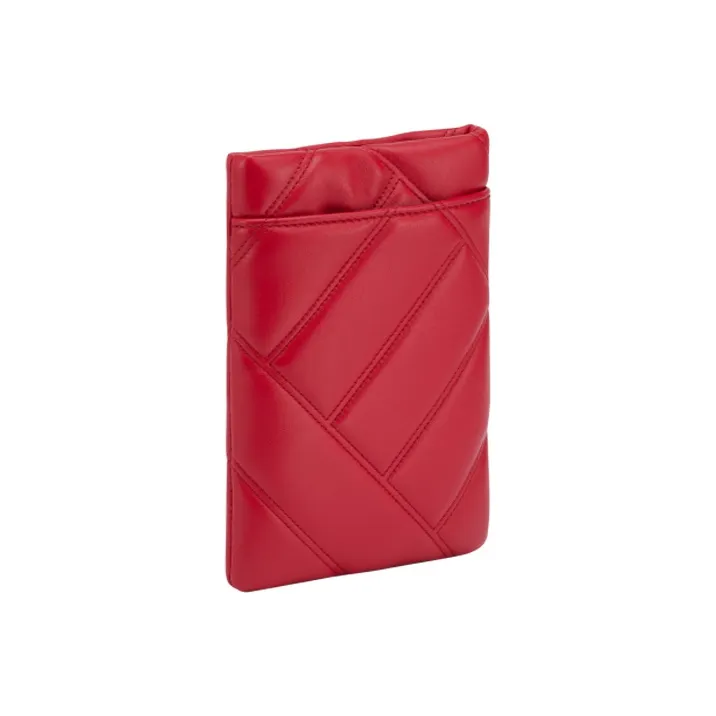 BVLGARI Serpenti Cabochon Calfskin Chain Cell Phone Pouch Crossbody Bag Women's Red-2