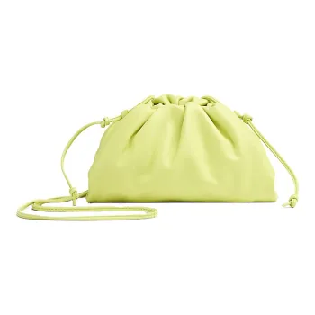 Bottega Veneta Calfskin Cloud Bag, One Shoulder Crossbody Clutch Mini Women's Seaweed Yellow