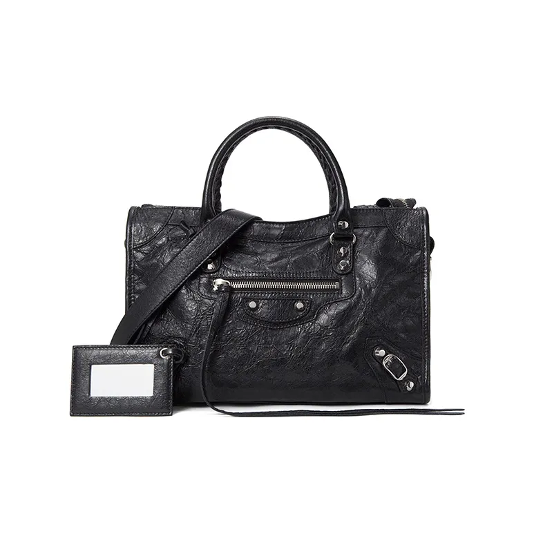 Balenciaga Sheepskin Biker Bag One Shoulder Handbag Regular Women's Black-0