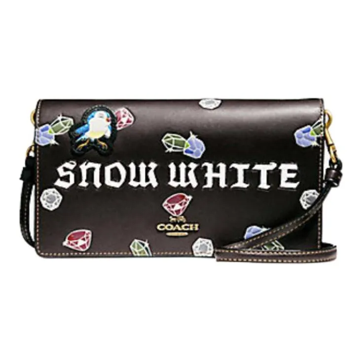 COACH Disney Snow White Collaboration Hayden Calfskin Shoulder Bag Crossbody Bag Small Size Women's Ox Blood Color-1