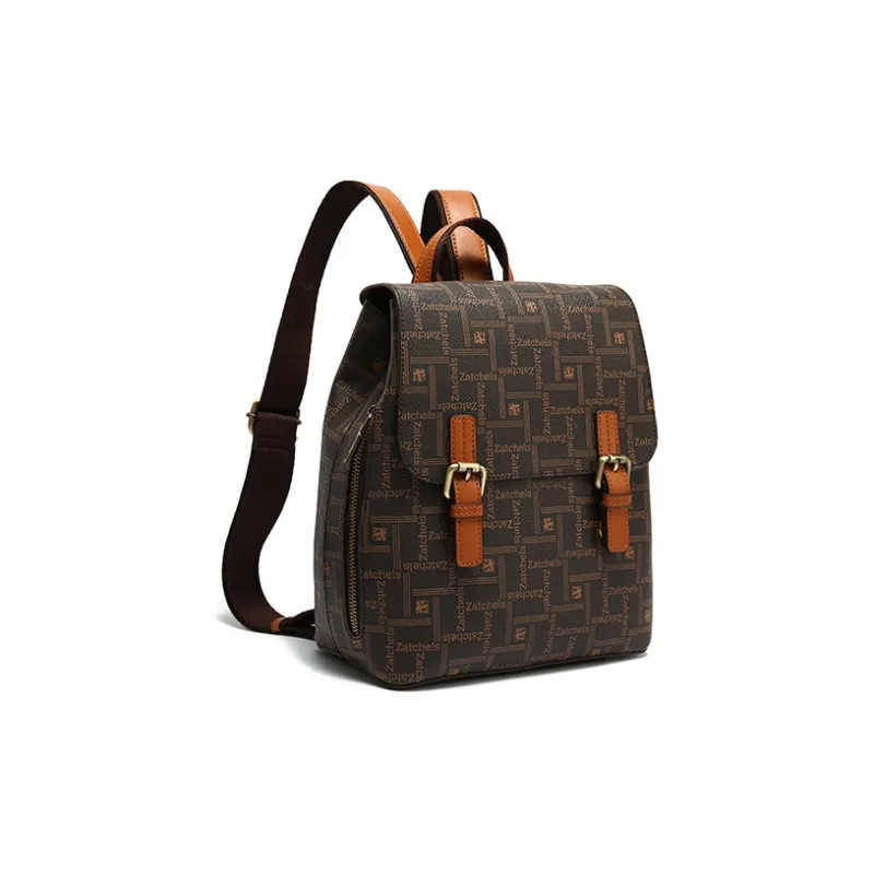 Zatchels Backpacks Dark Brown Monogram Color-1