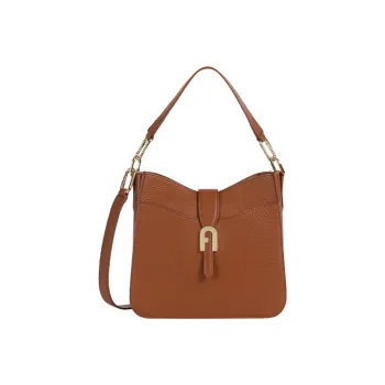 Furla Sofia Grainy Grained Leather Tote Bag Shopping Bag Shoulder Bag Crossbody Bag Handbag Small Size Women's Brown