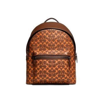 COACH Charter Canvas With Leather Laptop Backpack Large Size Men's Brown Monogram