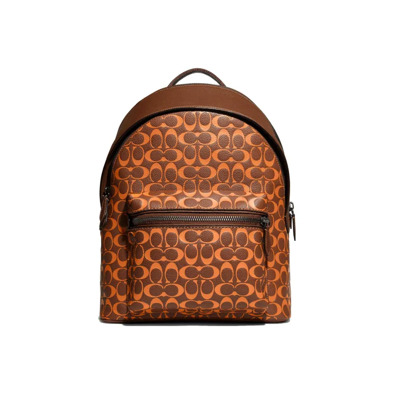 COACH Charter Canvas With Leather Laptop Backpack Large Size Men's Brown Monogram-0