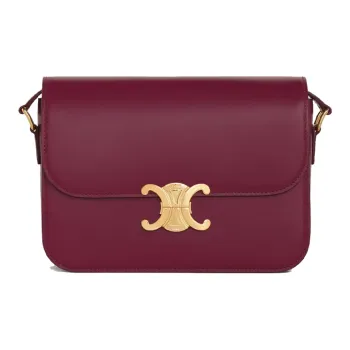 CELINE Cow Leather Shoulder Bag, Handbag, Crossbody Bag, Shoulder Bag Women's Candy Color, Berry Purple