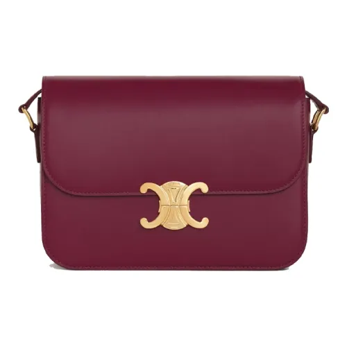 CELINE Cow Leather Shoulder Bag, Handbag, Crossbody Bag, Shoulder Bag Women's Candy Color, Berry Purple