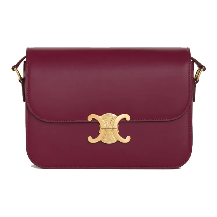 CELINE Cow Leather Shoulder Bag, Handbag, Crossbody Bag, Shoulder Bag Women's Candy Color, Berry Purple-0