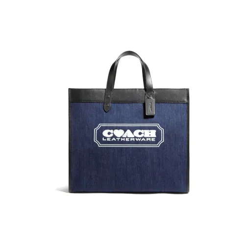 COACH Field Leather Tote Bag Shopping Bag Laptop Bag Shoulder Bag Crossbody Bag Handbag Large Size Unisex Denim Blue