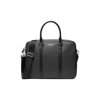 MICHAEL KORS Hudson Artificial Leather Briefcase, Handbag Men's Black