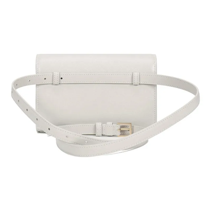 SAINT LAURENT Kate Belt Bag Grain De Poudre Blanc Vintage-3