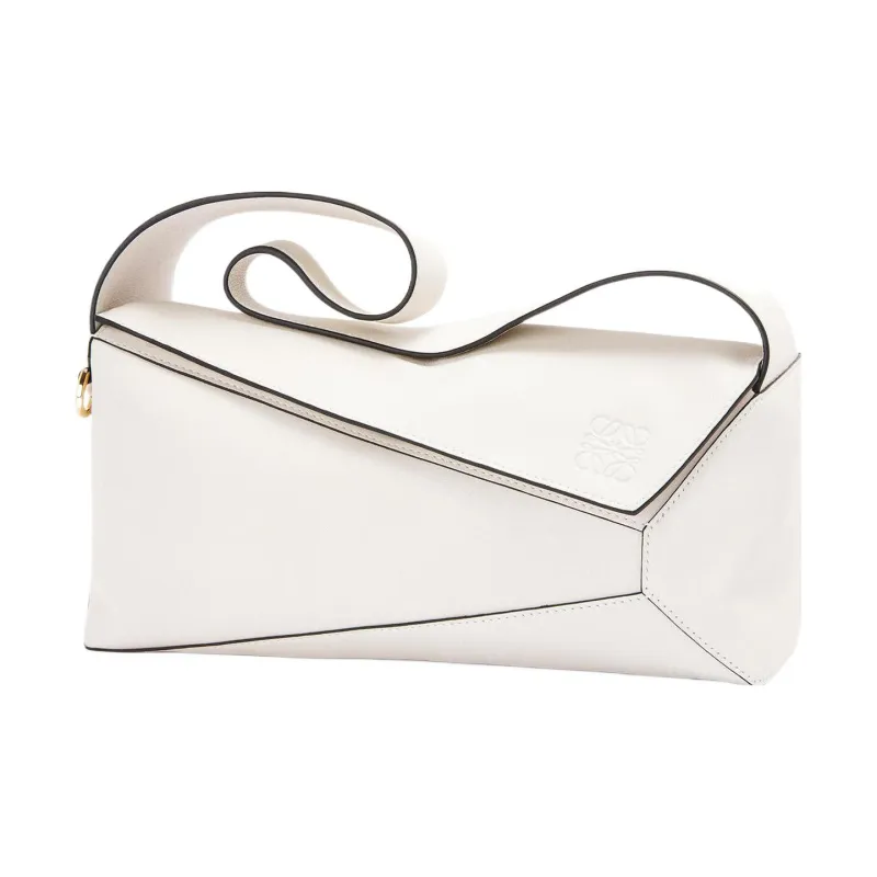LOEWE Puzzle Hobo Cow Leather Shoulder Bag Handbags Shoulder Bags Women's White-4