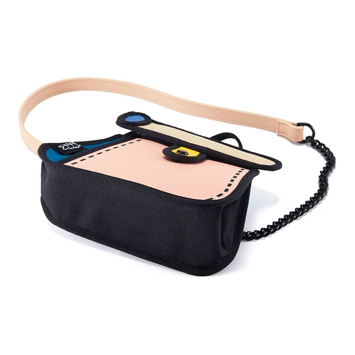JumpFromPaper Polyester With Synthetic Leather Chain Crossbody One Shoulder Handbag Regular Women's Cantaloupe Color-3