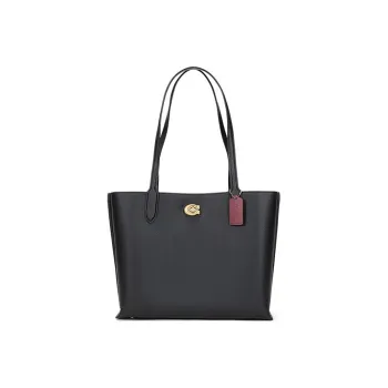 COACH Leather Tote Bag Shopping Bag Handbag Shoulder Bag Women's Black
