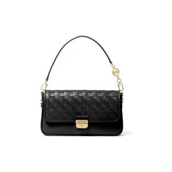 MICHAEL KORS Bradshaw Cow Leather Baguette Shoulder Bag Women's Black