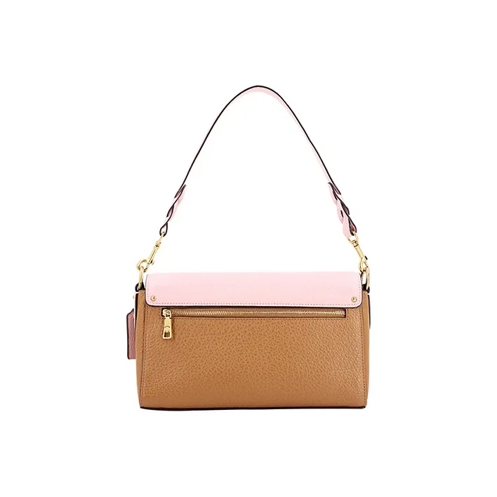 COACH Jade Leather Crossbody Bag Shoulder Bag Women's Coffee & Cherry Blossom Pink-3