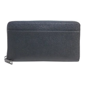COACH Leather Wallet Clutch Tubas Men's Black