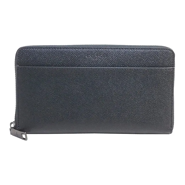 COACH Leather Wallet Clutch Tubas Men's Black-0
