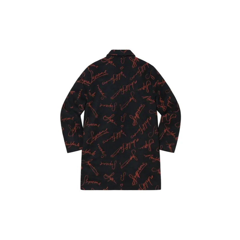 Supreme Script Logos Wool Overcoat-1