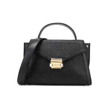 MICHAEL KORS MICHAEL KORS Luggage Collection Leather Handbag Crossbody Bag Medium Size Women's Black