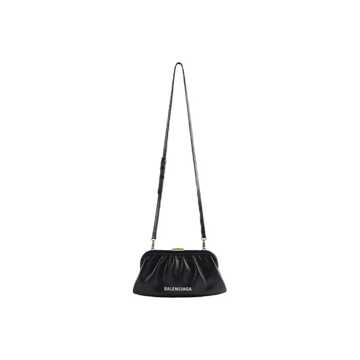 Balenciaga Calfskin Cloud Bag Handheld Crossbody Bag Shoulder Bag Women's Black-4